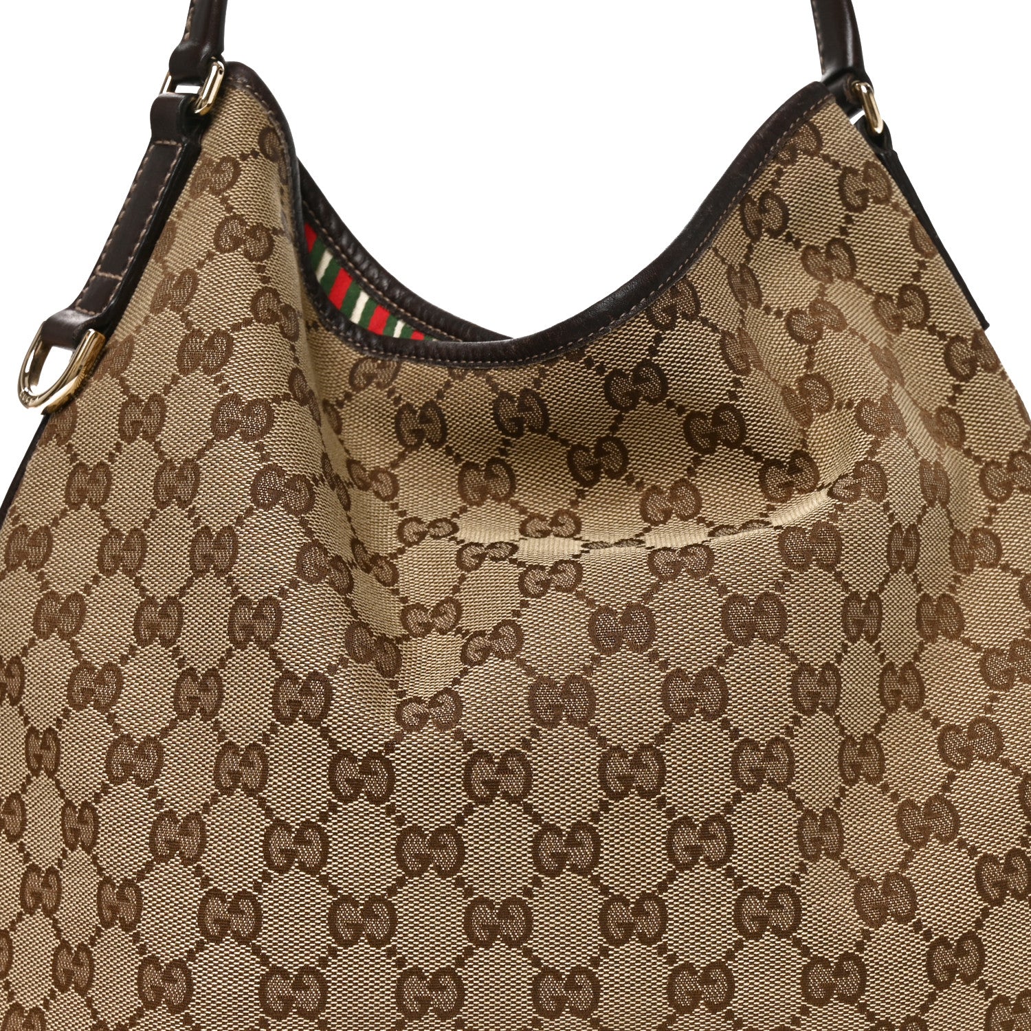 Gucci Monogram Medium New Britt Hobo Dark Brown 7 of 9