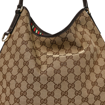 Gucci Monogram Medium New Britt Hobo Dark Brown 7 of 9