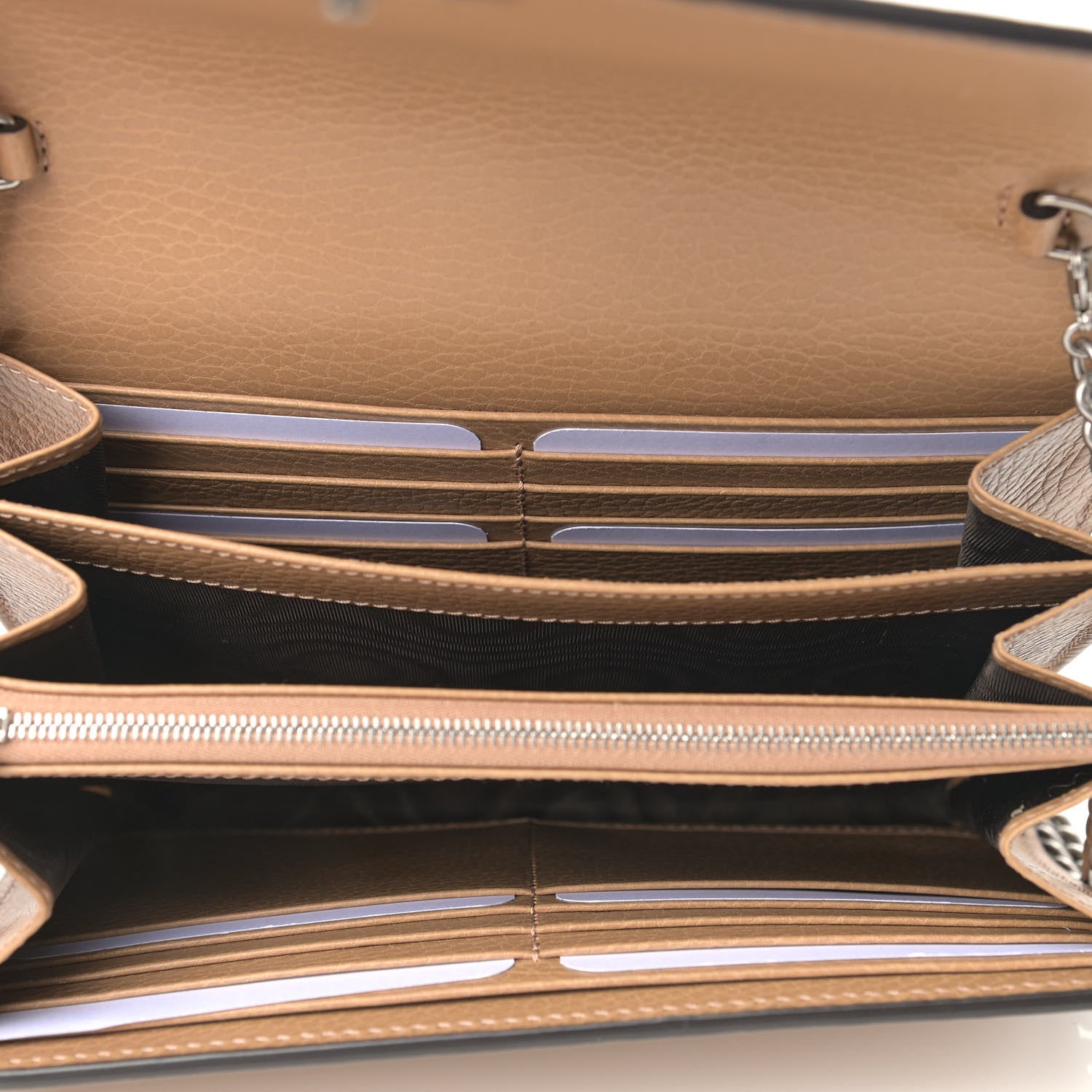 Gucci Dollar Calfskin Crystal Mini Dionysus Chain Wallet Natural Tan Black Diamond 4 of 8