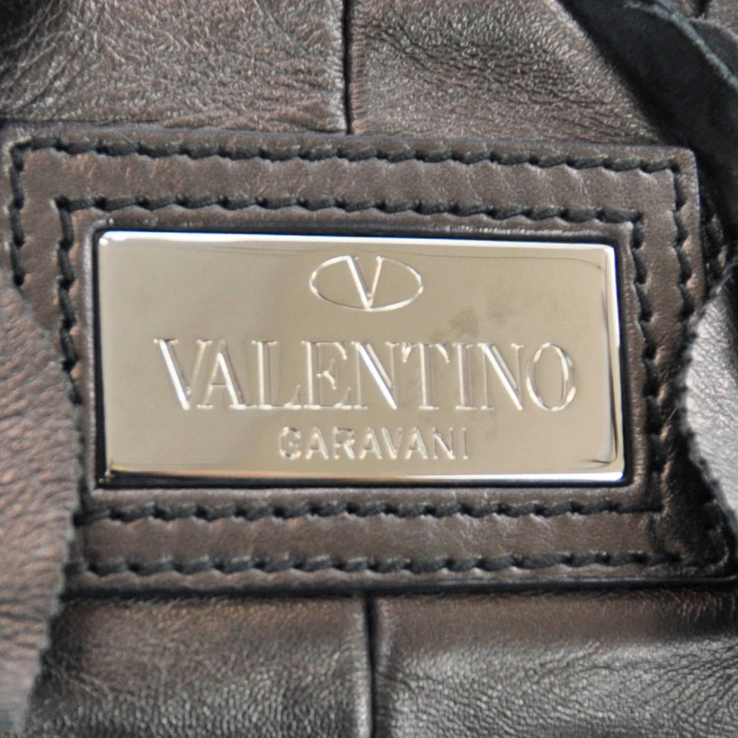 Leather Rosette Tote Metallic