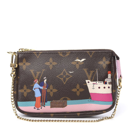 Louis Vuitton Monogram 2016 Christmas Animation Mini Pochette Accessories Rose Ballerine 1 of 7