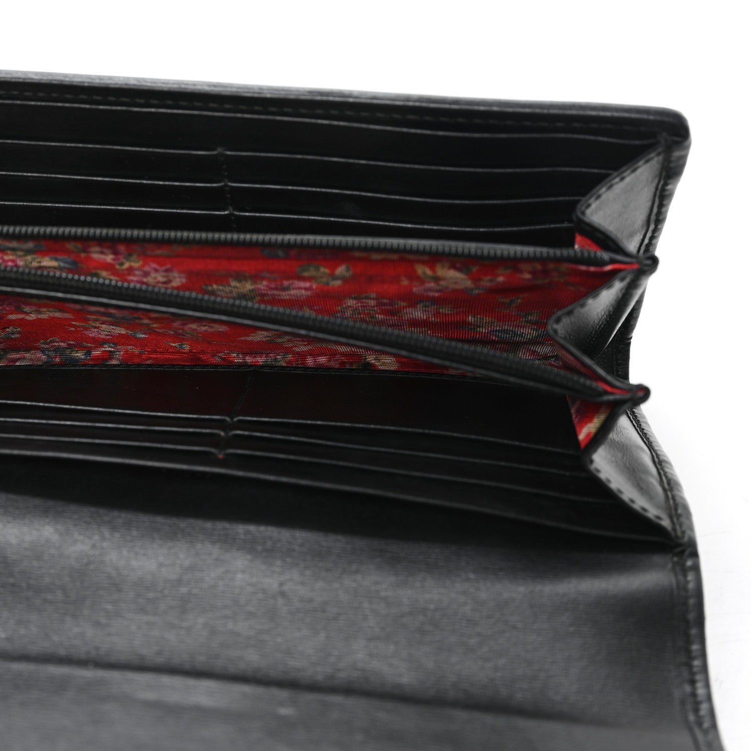 Gucci Calfskin Web Trapuntata GG Continental Wallet Black 5 of 7