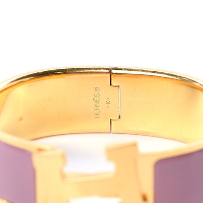 Hermes Enamel Wide Clic Clac H Bracelet GM Bois De Rose 5 of 7