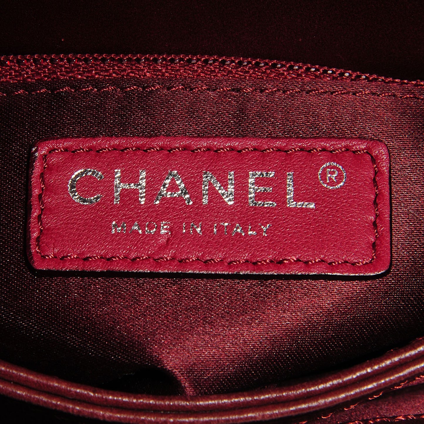 Lambskin Double Stitch Mini Flap Bordeaux