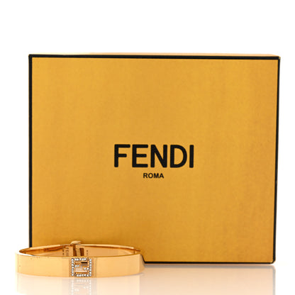 Fendi Brass Crystal FF Bracelet Gold 5 of 5