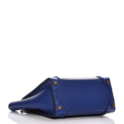 Celine Drummed Calfskin Micro Luggage Indigo 4 of 12