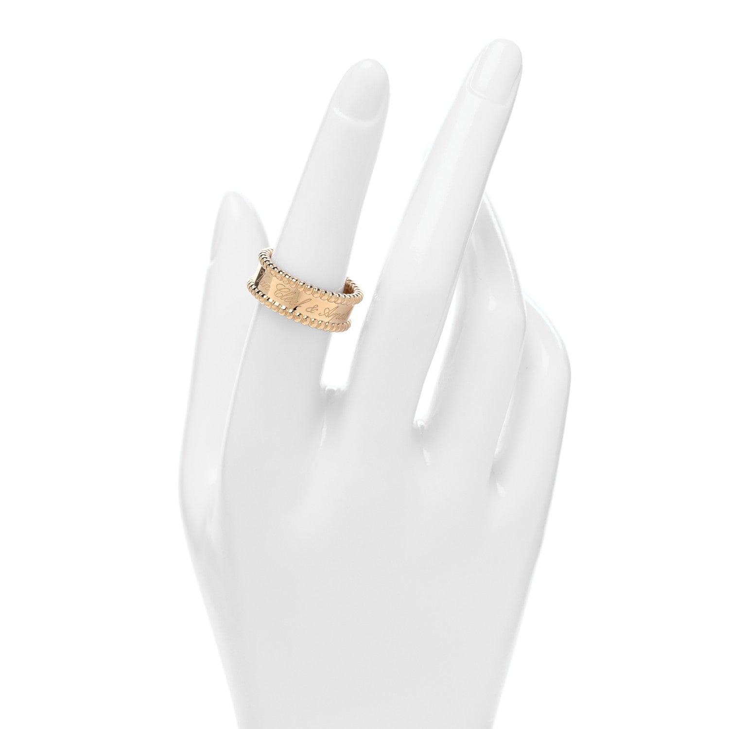 Van Cleef & Arpels 18K Yellow Gold Perlee Signature Ring 54 7 2 of 4