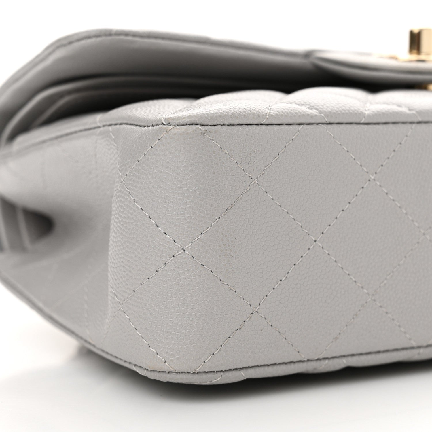 Chanel Caviar Quilted Small Double Flap Grey 9 of 14