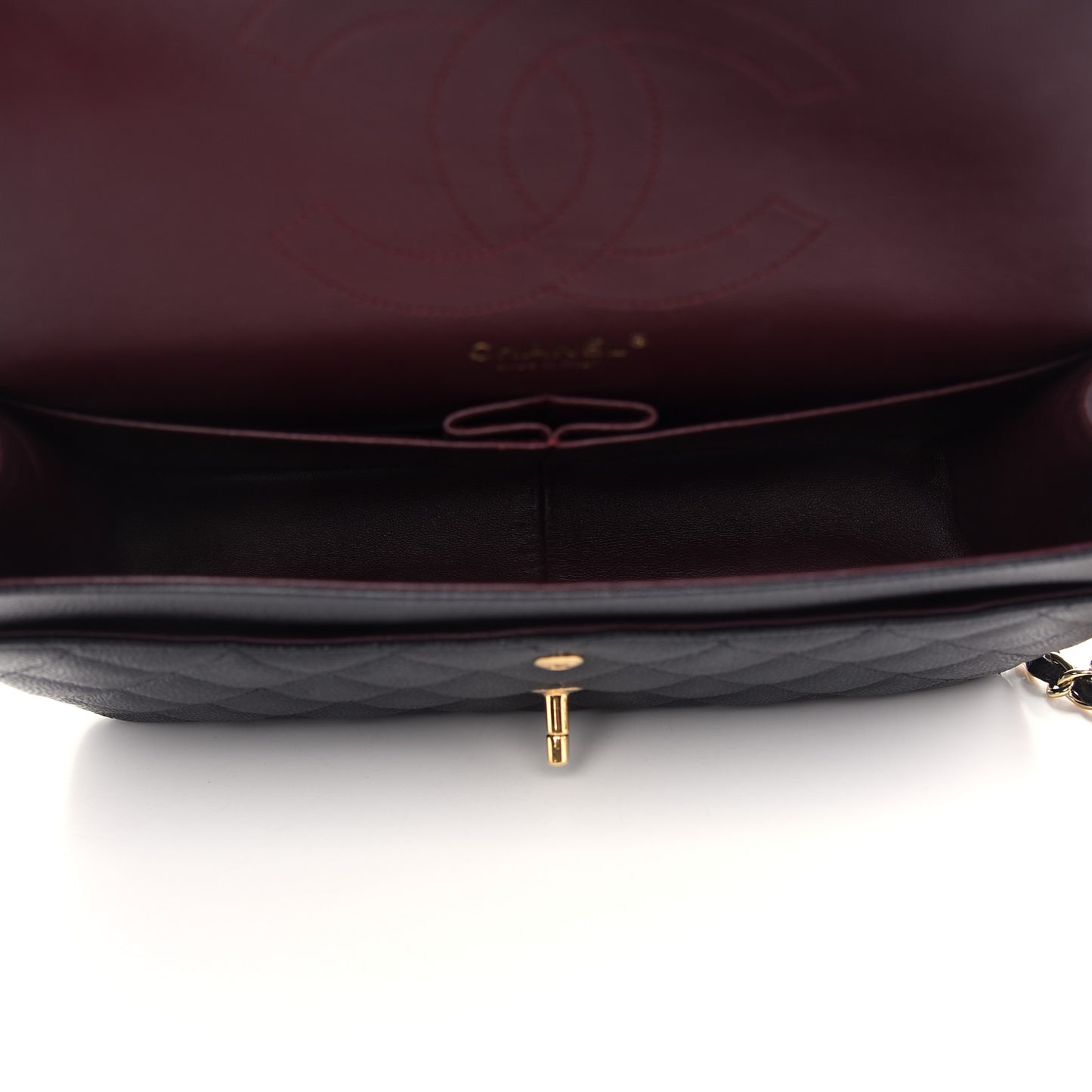 Caviar Quilted Jumbo Double Flap Black