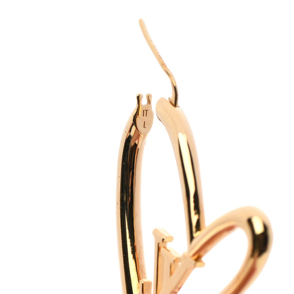 Louis Vuitton Metal Fall In Love Hoop Earrings GM Gold 4 of 5