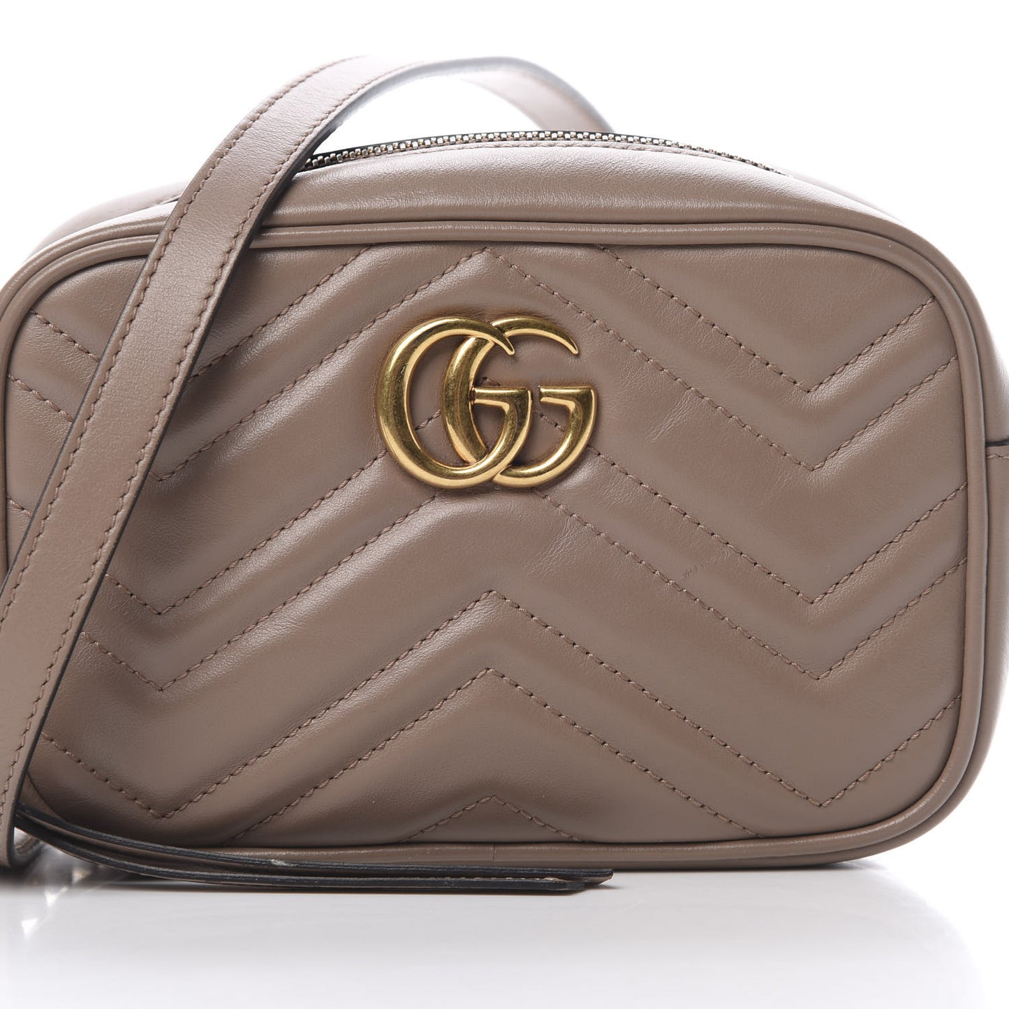 Calfskin Matelasse Mini GG Marmont Chain Shoulder Bag Porcelain Rose