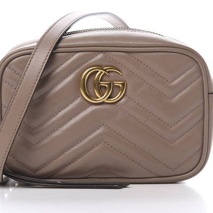 Gucci Calfskin Matelasse Mini GG Marmont Chain Shoulder Bag Porcelain Rose 8 of 15