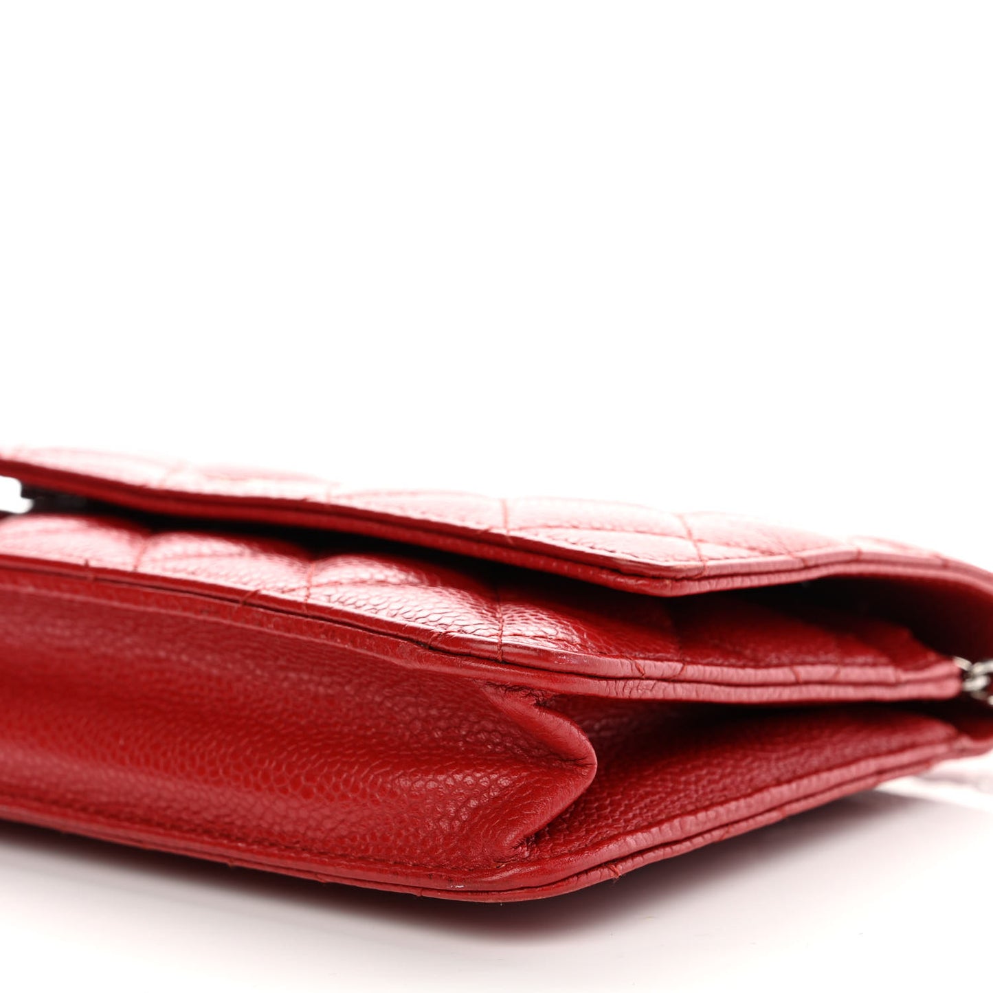 Caviar Quilted Wallet On Chain WOC Red