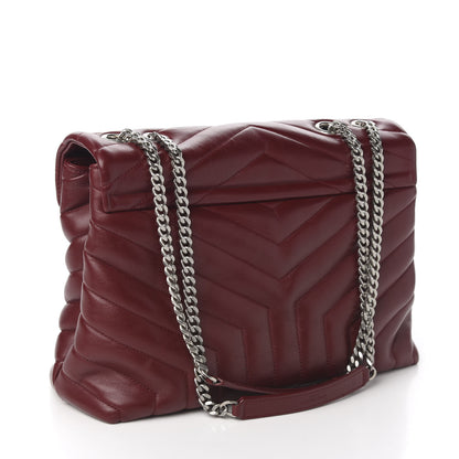 Saint Laurent Calfskin Y Quilted Monogram Medium Loulou Chain Satchel Palissandre 2 of 9