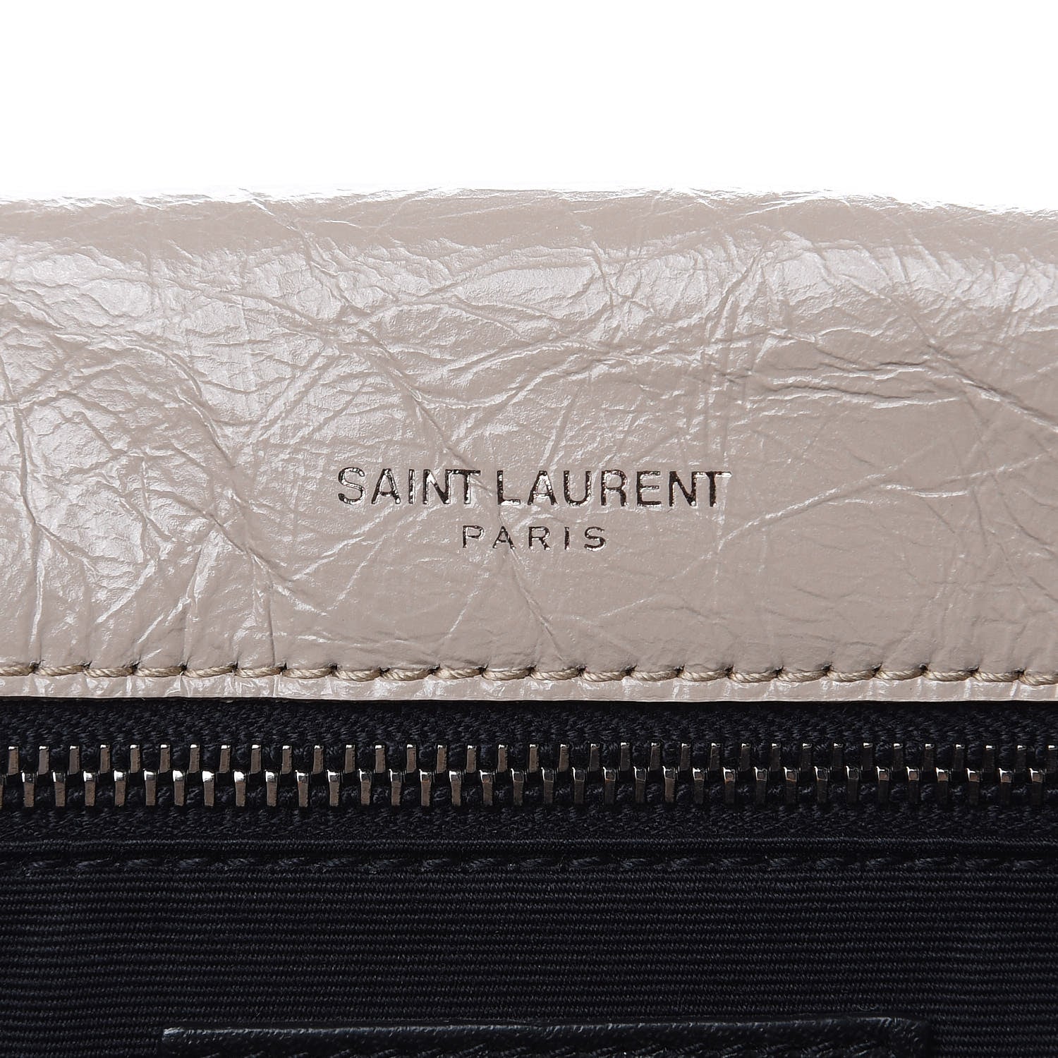 Saint Laurent Crinkled Calfskin Matelasse Monogram Medium Niki Chain Satchel Light Natural 6 of 9