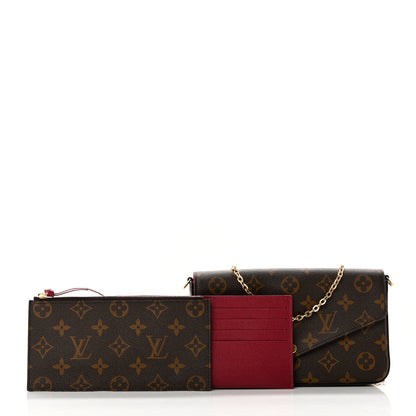Louis Vuitton Monogram Pochette Felicie Chain Wallet Fuchsia 1 of 7