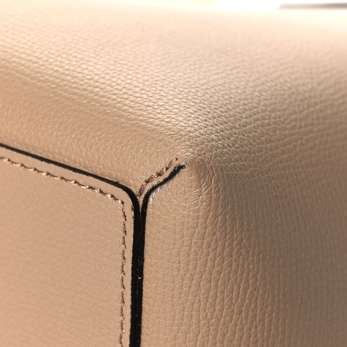 Grainy Calfskin Haymarket Check Small Reversible Tote Mid Camel