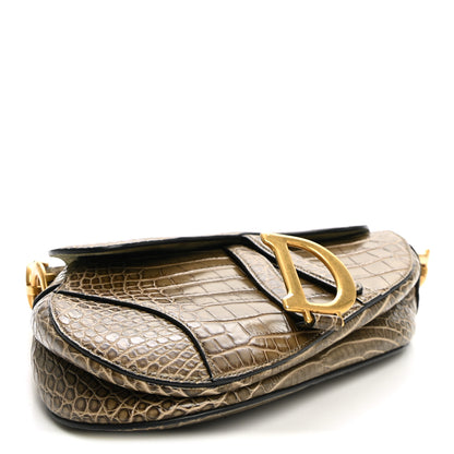 Christian Dior Alligator Saddle Bag Green 3 of 9