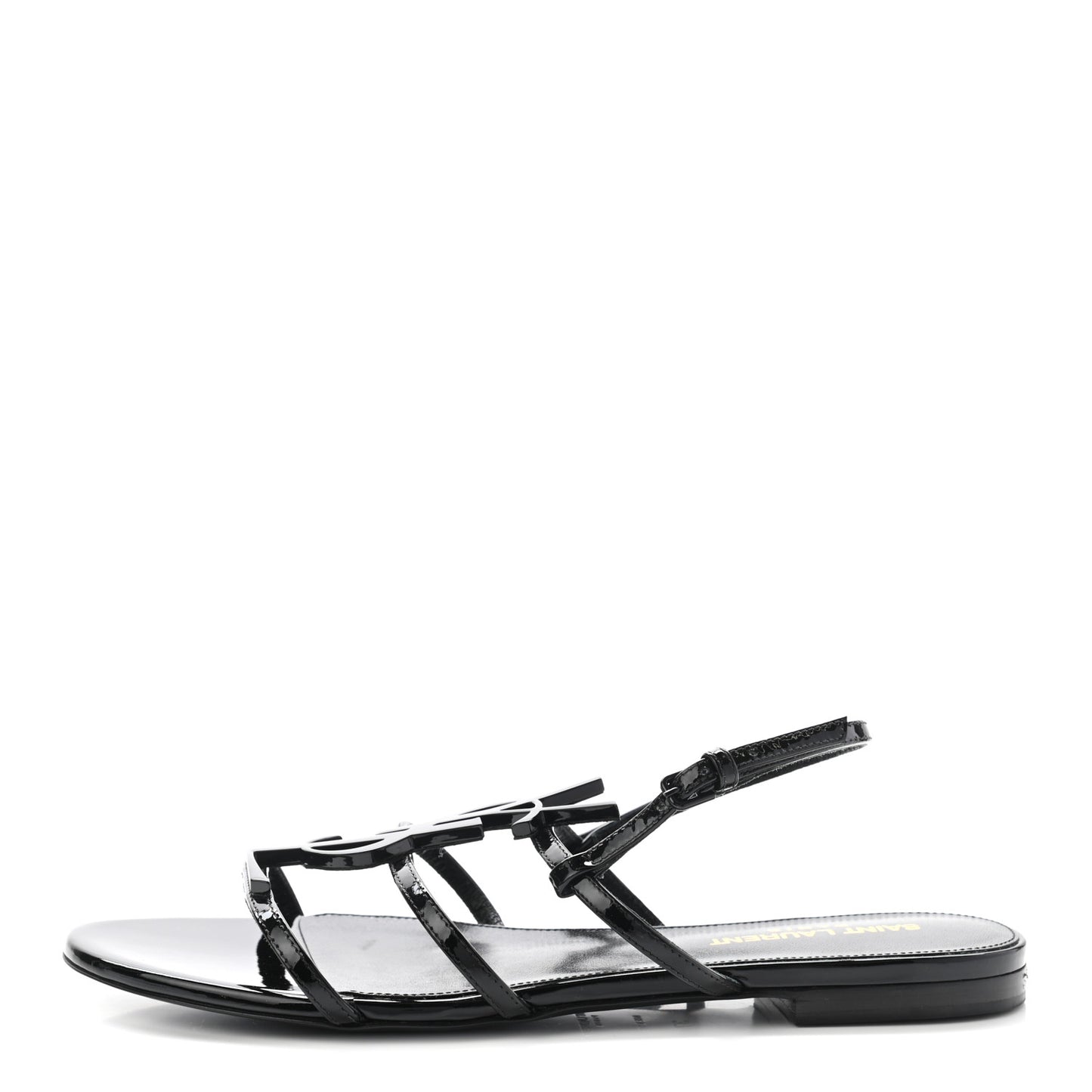 Patent Calfskin Cassandra Monogram Sandals 37 Black