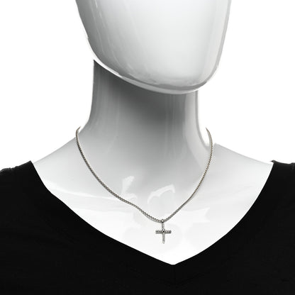 David Yurman Sterling Silver 14K Yellow Gold Diamond Cable Classics Cross Necklace 2 of 4