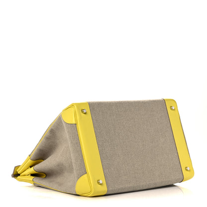 Hermes Toile De Camp Evercolor HAC Birkin 40 Ficelle Lime 3 of 11