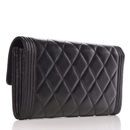 Chanel Lambskin Quilted Boy Flap Wallet Black 3 of 13