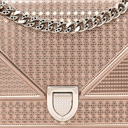 Christian Dior Metallic Patent Micro-Cannage Medium Diorama Flap Bag Pink 10 of 12