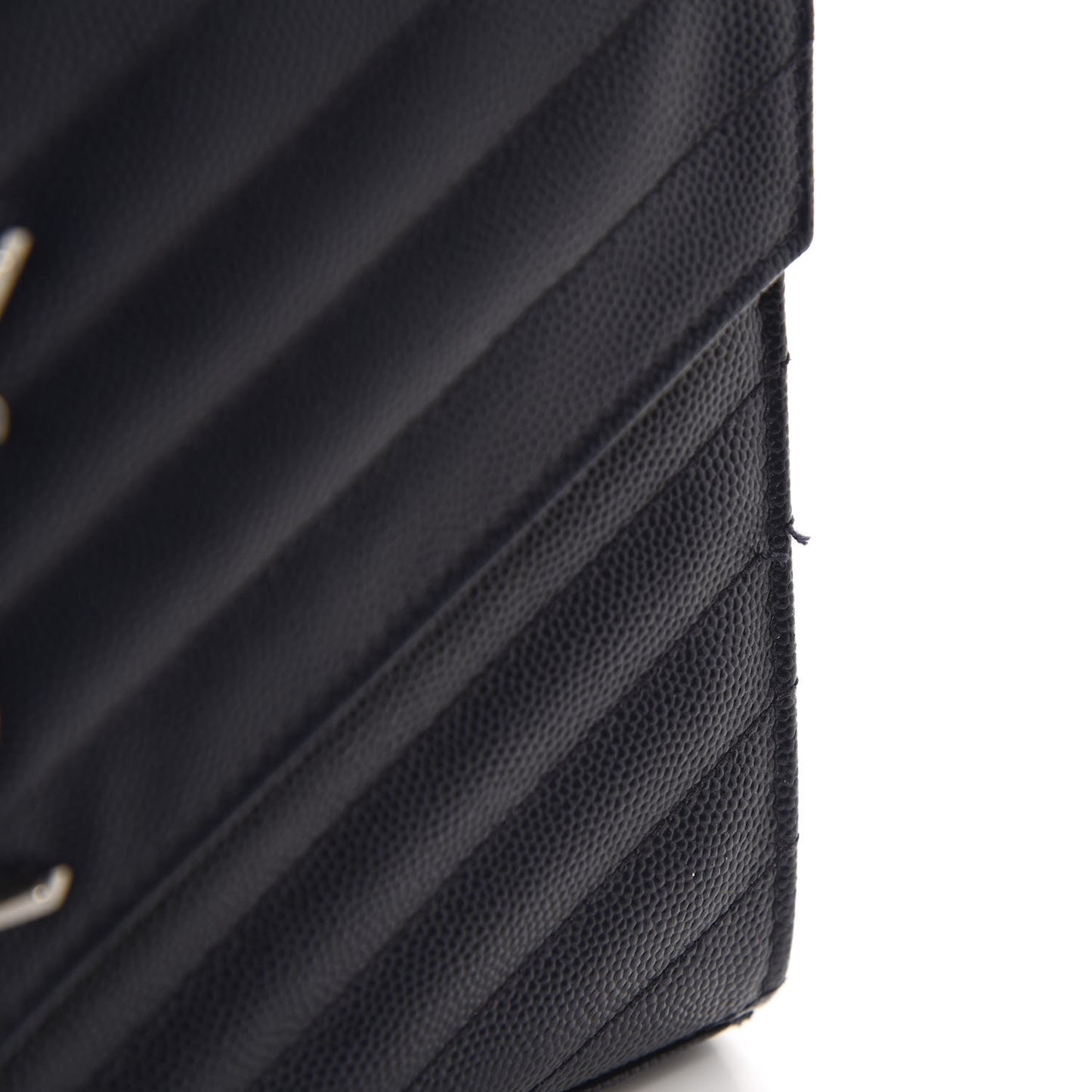 Grain De Poudre Matelasse Chevron Monogram Chain Wallet Deep Marine