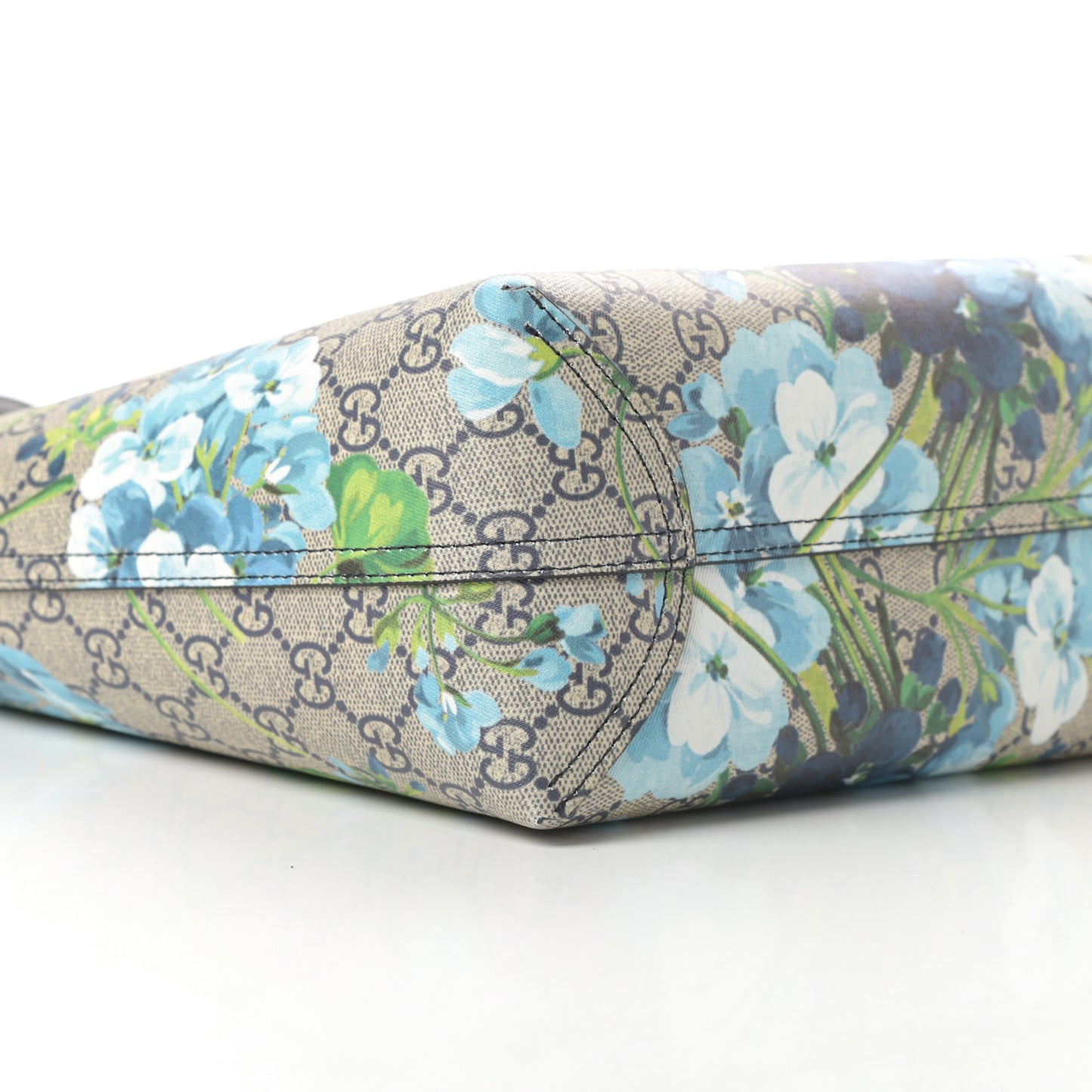 GG Supreme Monogram Blooms Small Reversible Tote Beige Blue Navy