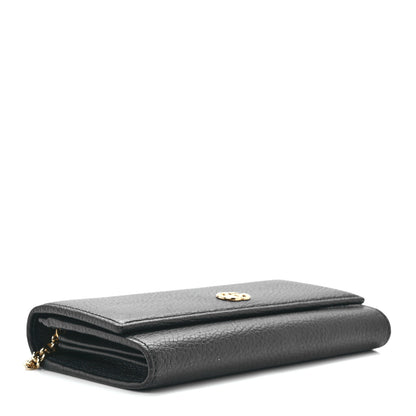Gucci Calfskin Petite GG Marmont Wallet Chain Bag Black 4 of 12
