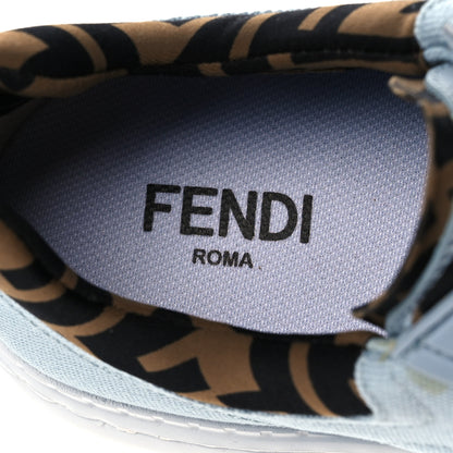 Fendi Canvas Lycra TPU FF Womens Fendi Force Low Top Sneakers 38 Sky Tobacco Black 7 of 10