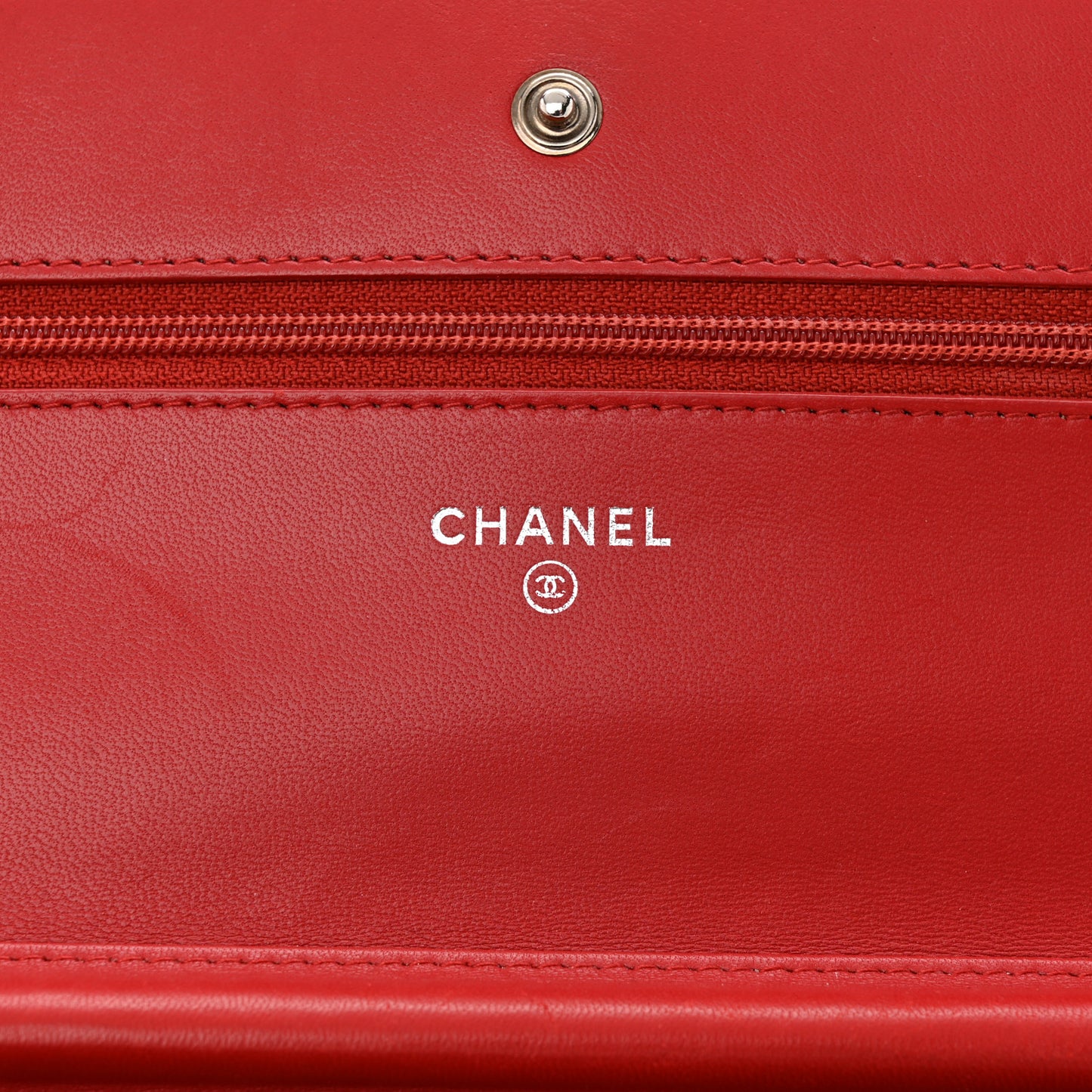 Lambskin Quilted Tri-Color Wallet On Chain WOC Red Blue