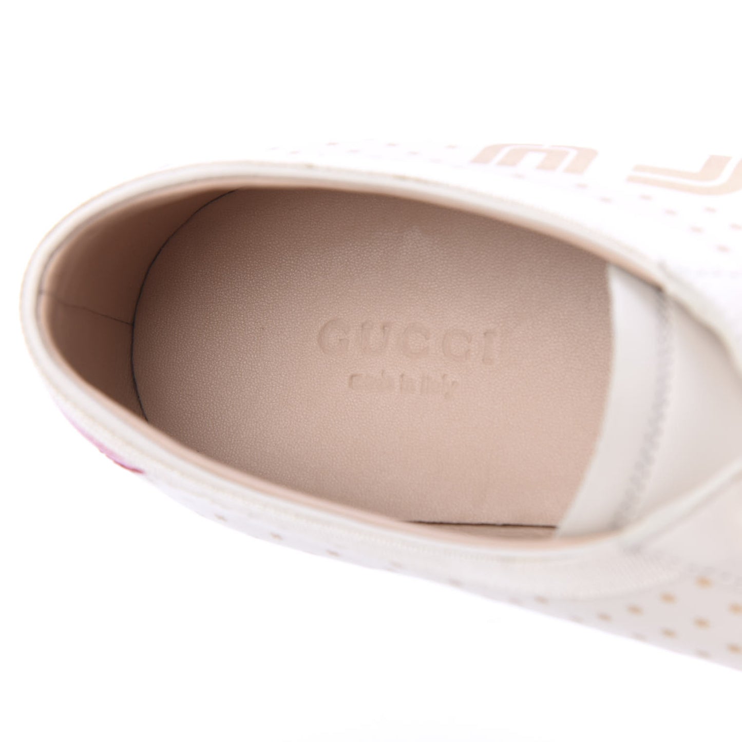 X SEGA Calfskin GUCCY Stars Womens Falacer Sneakers 37.5 White