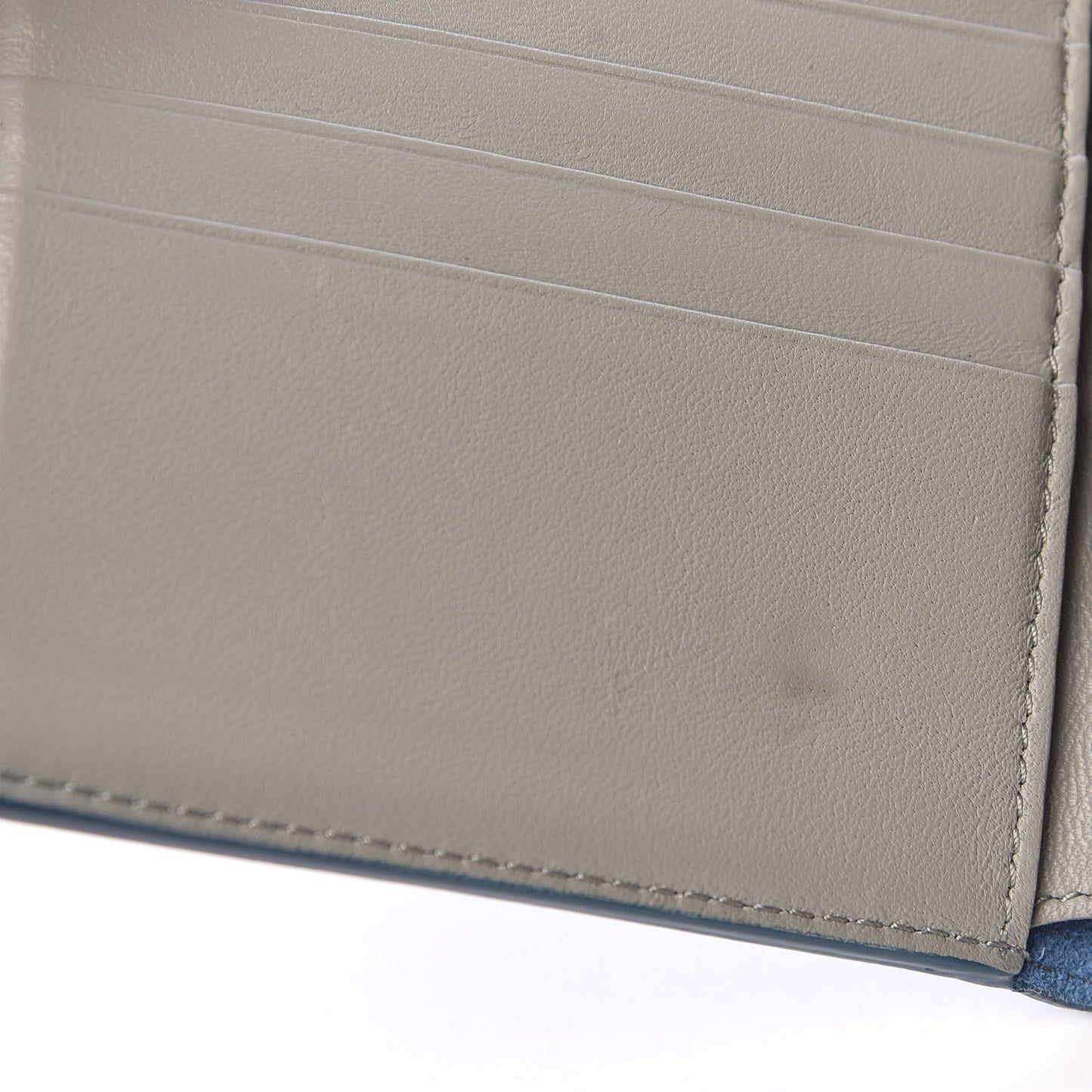 Grained Calfskin Medium Multifunction Strap Wallet Denim