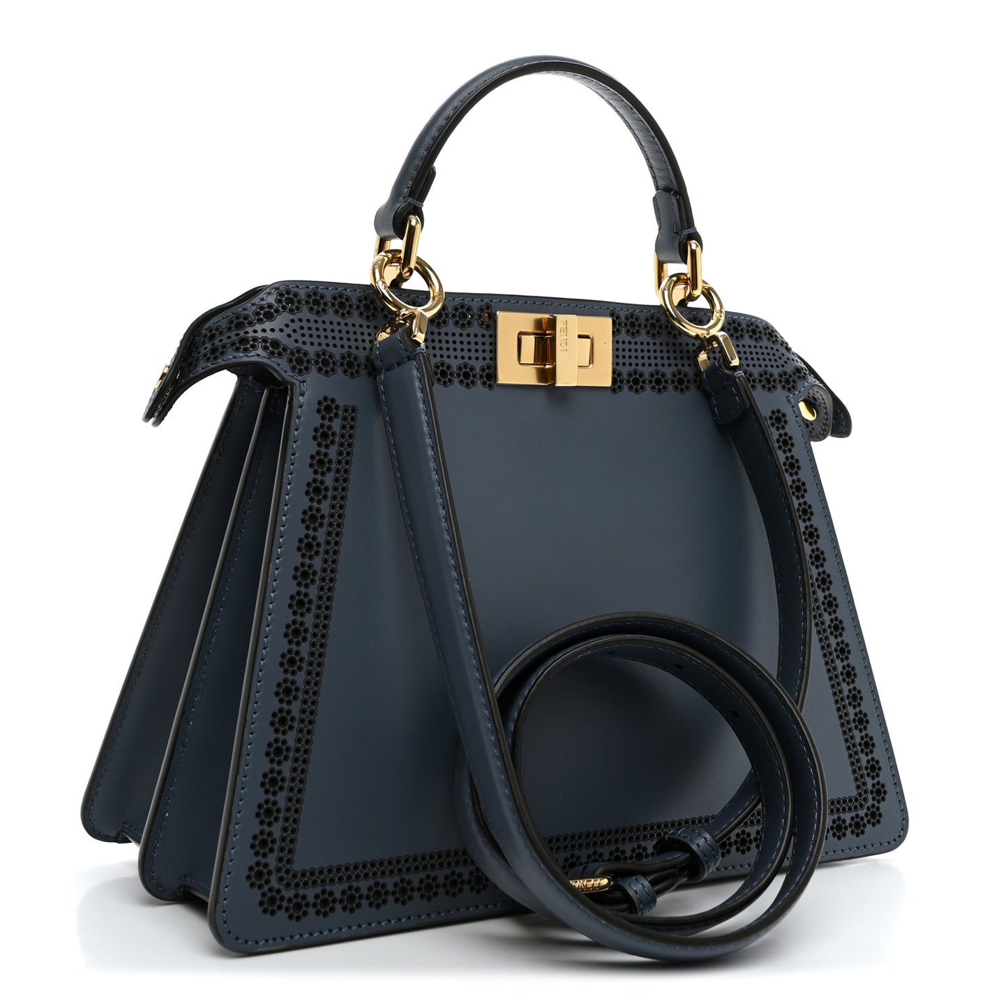 Calfskin Shiny Nappa Laser Rate Bandana Small Peekaboo I SEE U Satchel Myrtle