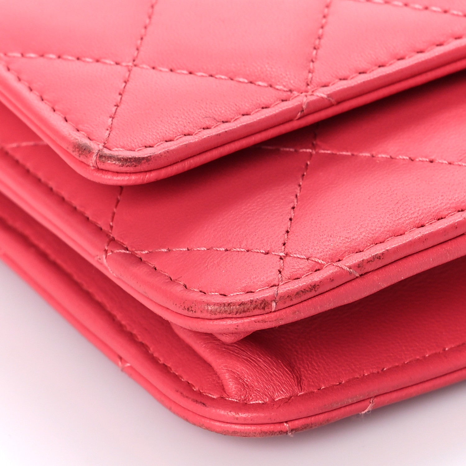 Chanel Lambskin Quilted Trendy CC Wallet On Chain WOC Pink 9 of 20