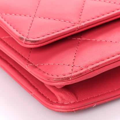 Chanel Lambskin Quilted Trendy CC Wallet On Chain WOC Pink 9 of 20