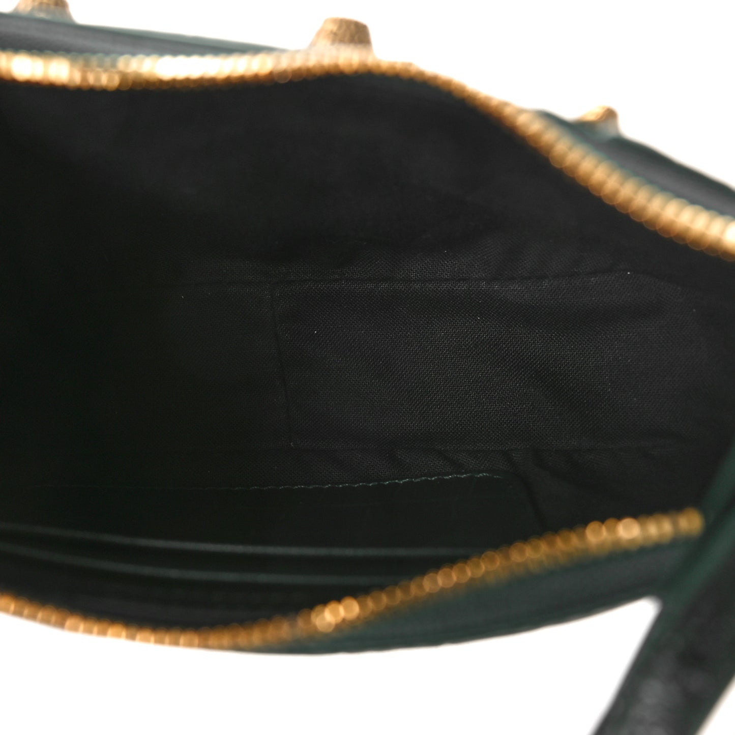 Extra Supple Calfskin Crocodile Embossed Mini Le Cagole Purse With Chain Forest Green