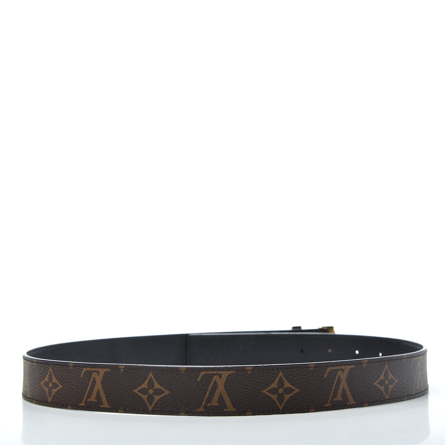 Louis Vuitton Calfskin Monogram 30mm LV Initiales Reversible Belt 80 32 Black 2 of 4