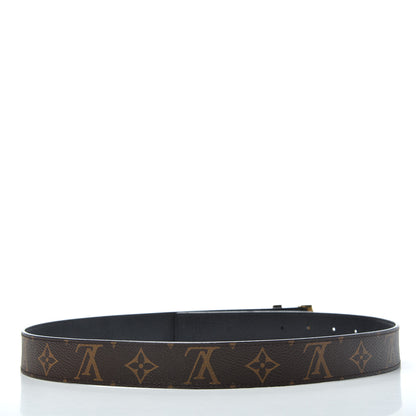 Louis Vuitton Calfskin Monogram 30mm LV Initiales Reversible Belt 80 32 Black 2 of 4