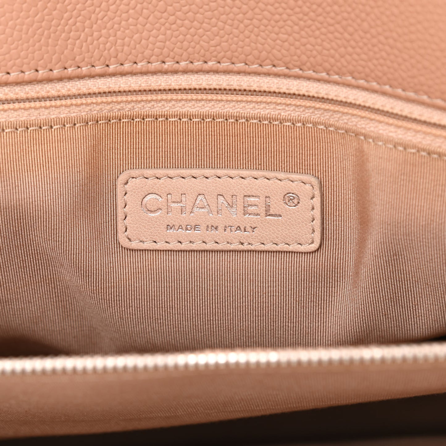 Soft Caviar Quilted Large CC Timeless Tote Beige