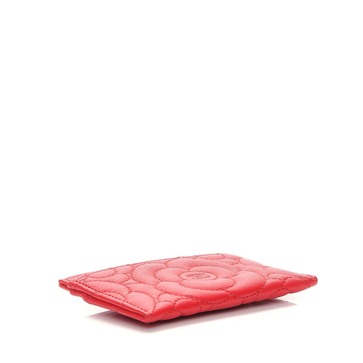 Caviar Camellia Embossed Card Holder Red