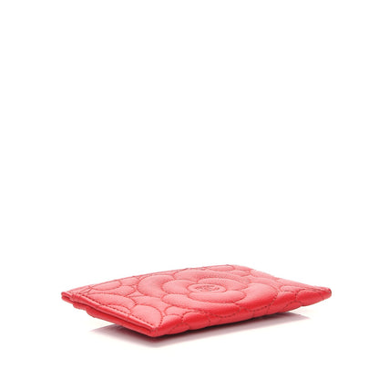 Chanel Caviar Camellia Embossed Card Holder Red 4 of 9