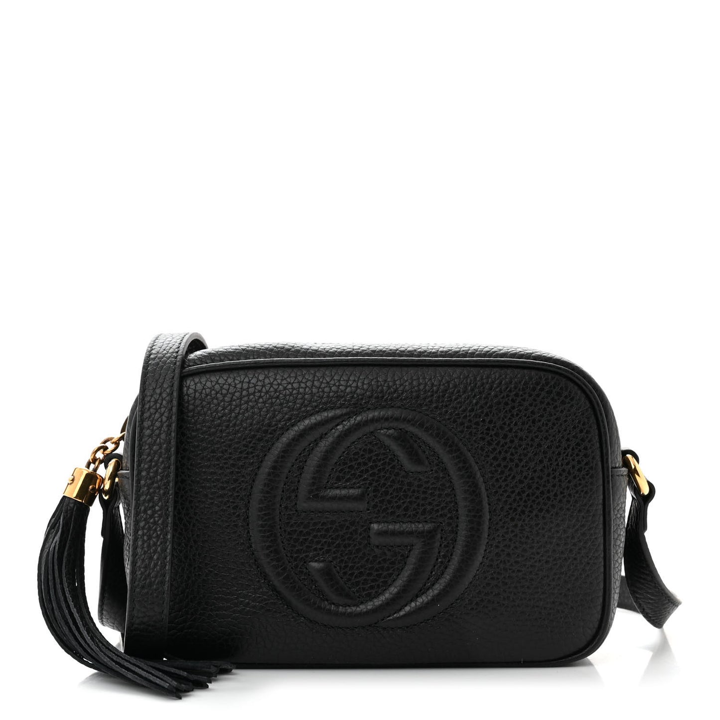 Pebbled Calfskin Mini Soho Disco Bag Black