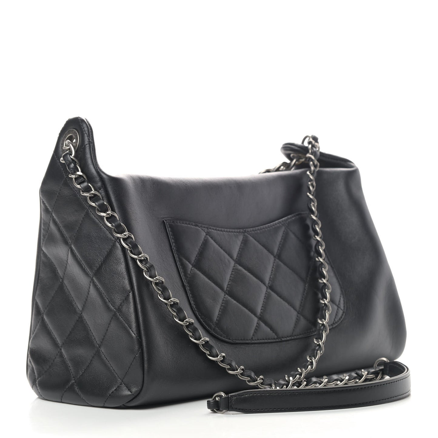 Calfskin Chain 20s Signature Hobo Black