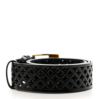 Louis Vuitton Calfskin Perforated Laser Cut Belt 80 32 Black 2 of 5