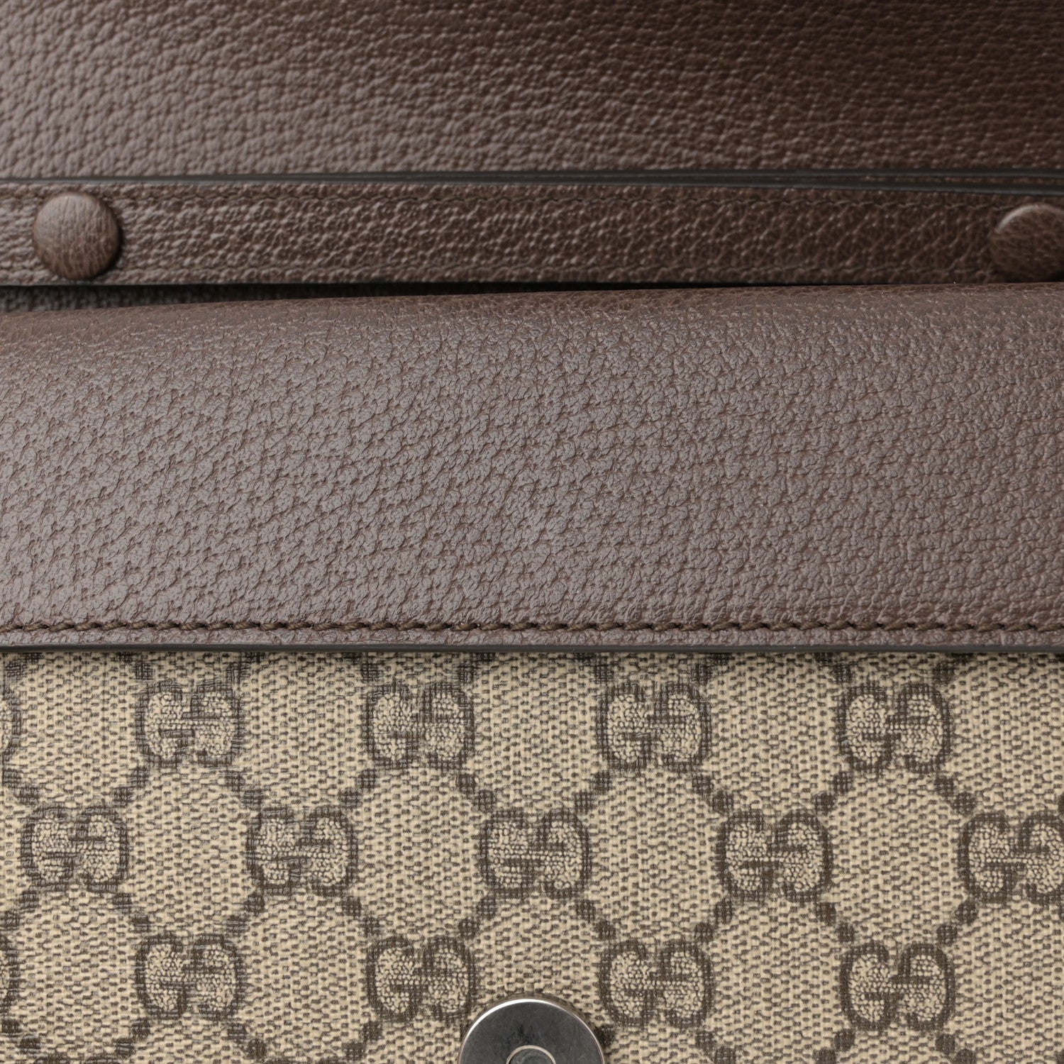 Gucci GG Supreme Web Monogram Textured Dollar Calfskin Dionysus Small Shoulder Bag Beige Ebony New Acero 16 of 16