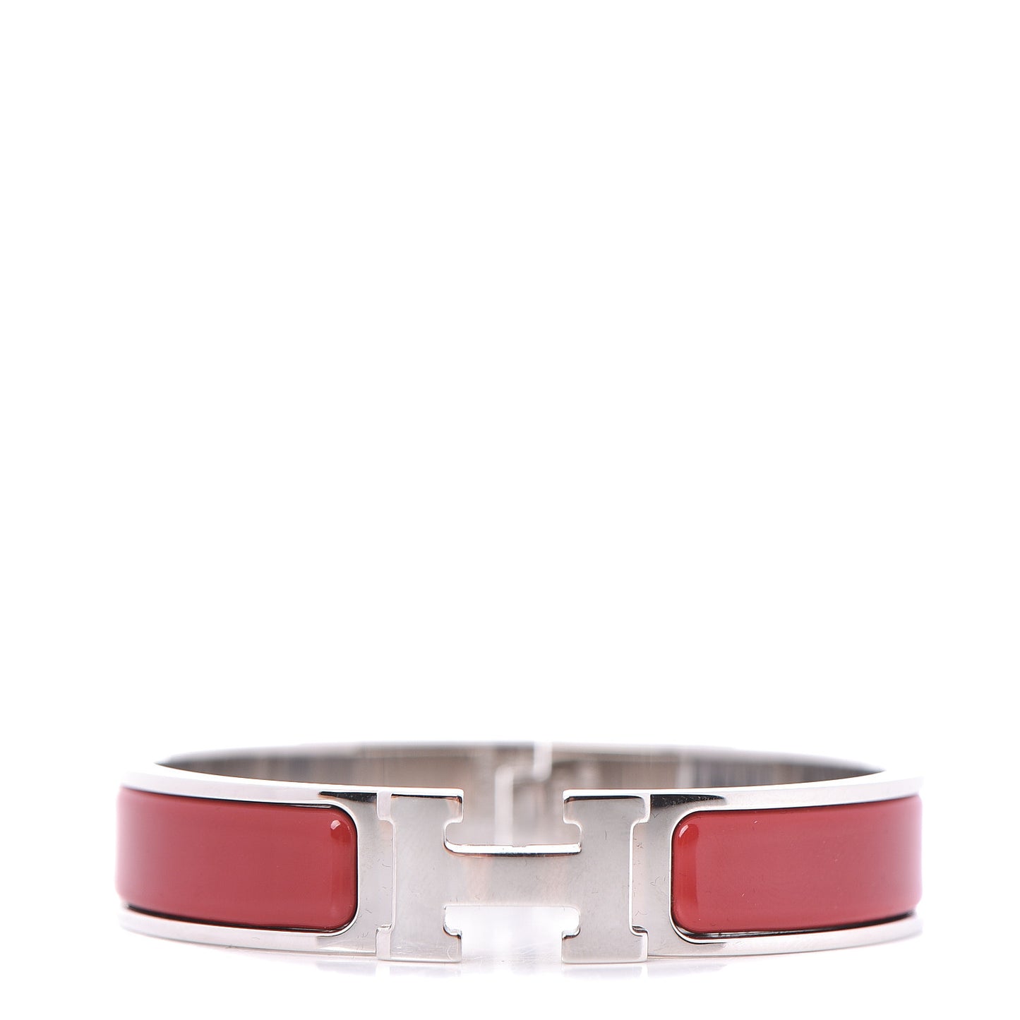 Enamel Narrow Clic Clac H Bracelet PM Rouge