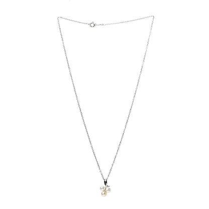 Mikimoto 18K White Gold Diamond Akoya Pearl 4.5-5mm Pendant Necklace 3 of 6