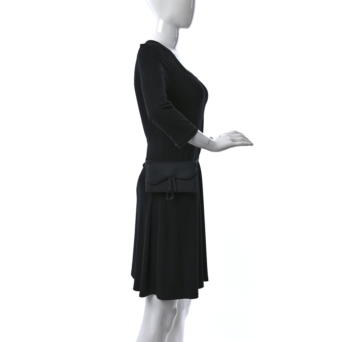 Ultra Matte Calfskin Saddle Belt Bag Black